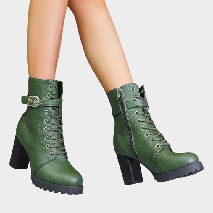 Quinn Ankle Boots with Flared Heels