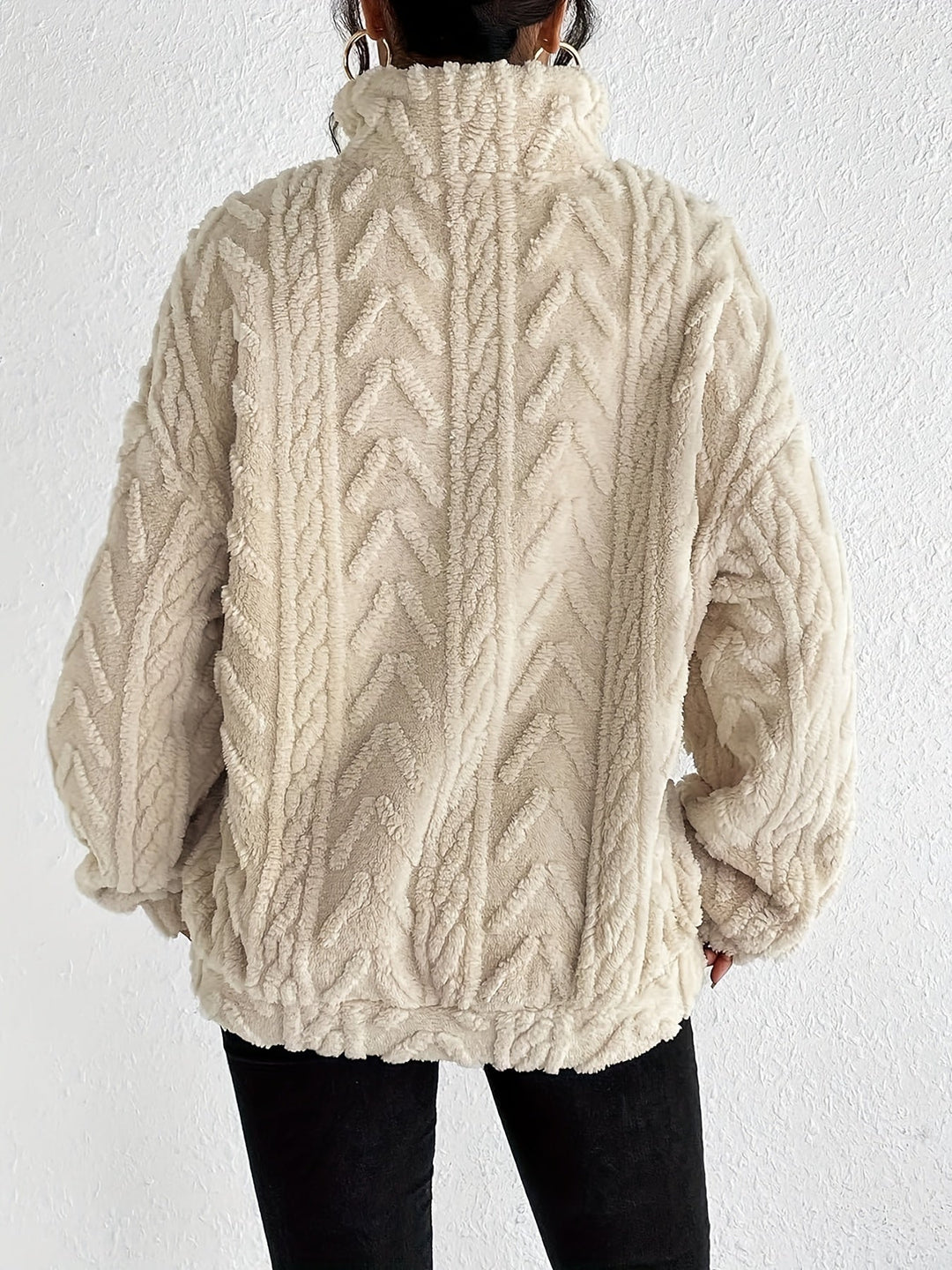 Aila Fluffy Zip-Up Sweater