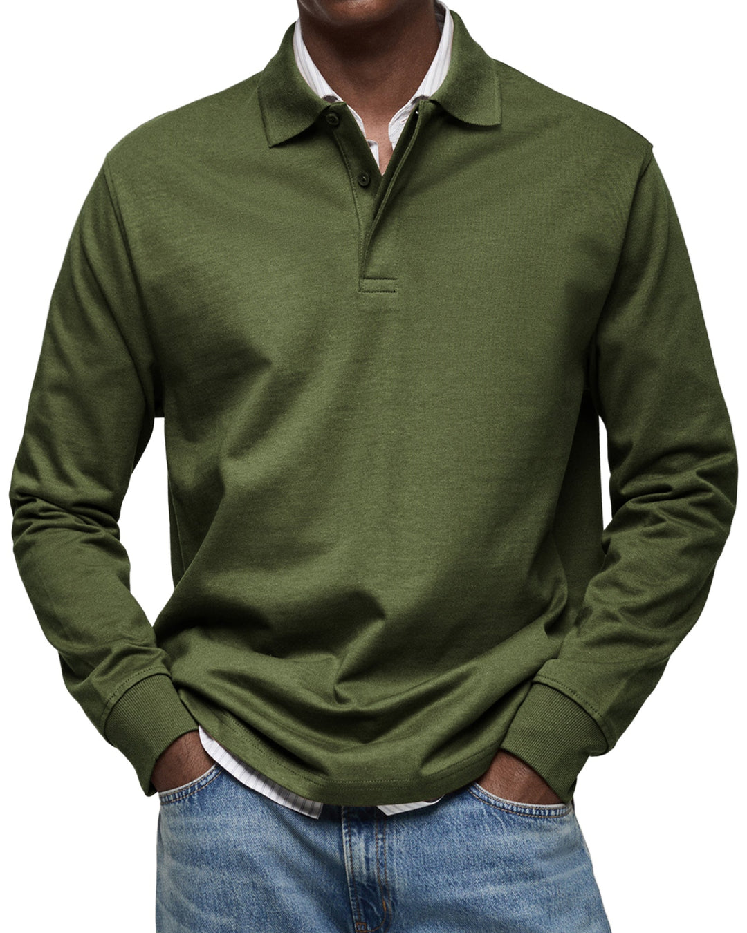Richard Long-Sleeve Casual Polo Shirt