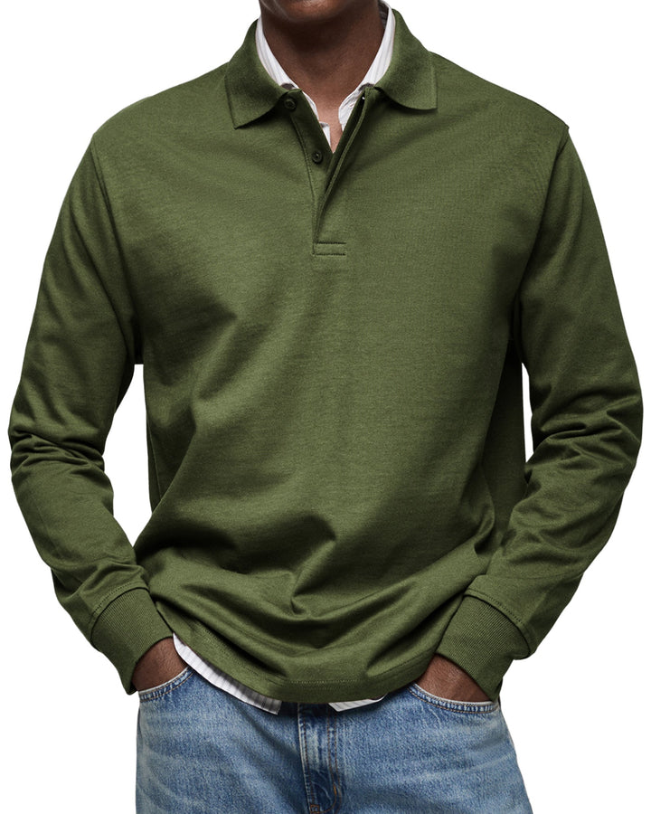 Richard Long-Sleeve Casual Polo Shirt