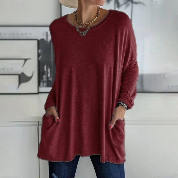 Sabrina Relaxed Knit Sweater with Pocket