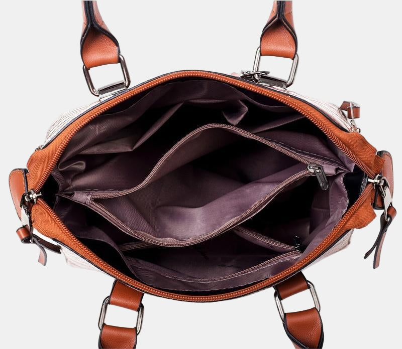 Sophia Vintage Crocodile-Pattern 4-Piece Bag Set