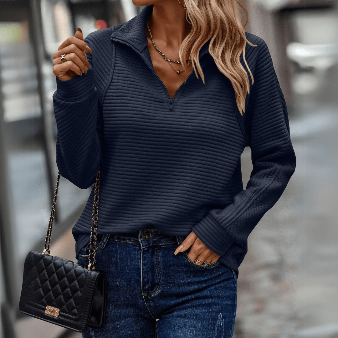 Kathleen Casual Zip-Up Sweater