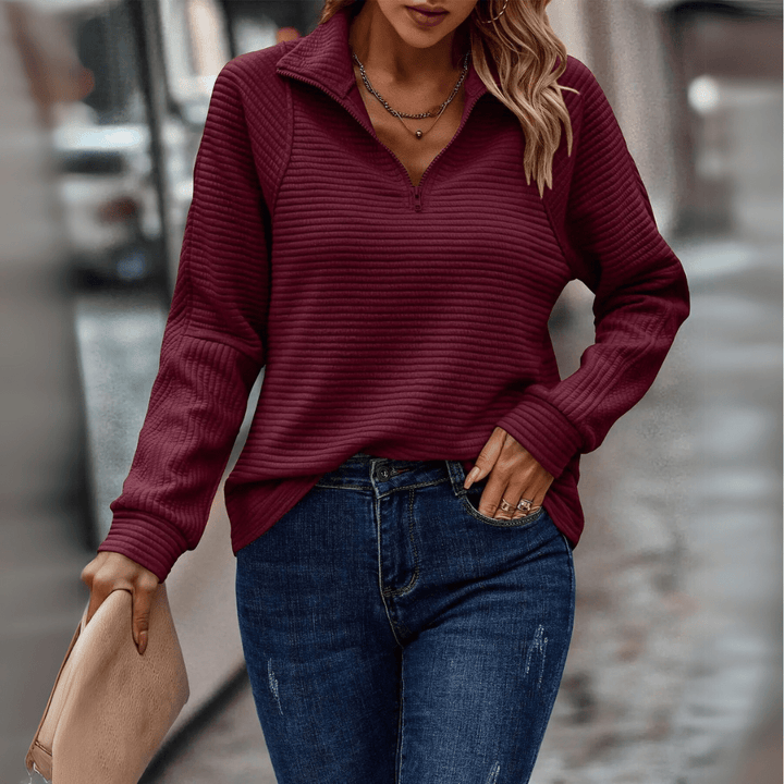 Kathleen Casual Zip-Up Sweater