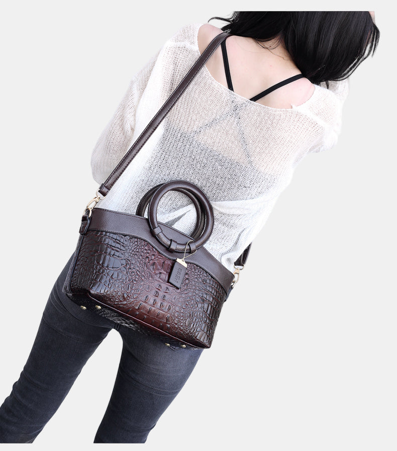 Jaye Stylish Crocodile-Pattern Handbag