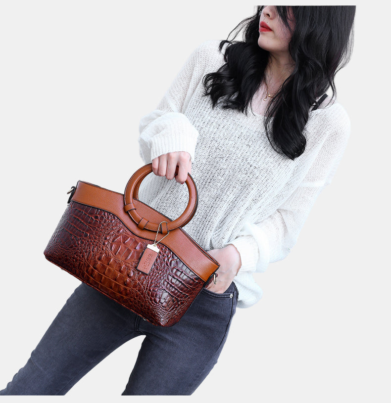 Jaye Stylish Crocodile-Pattern Handbag
