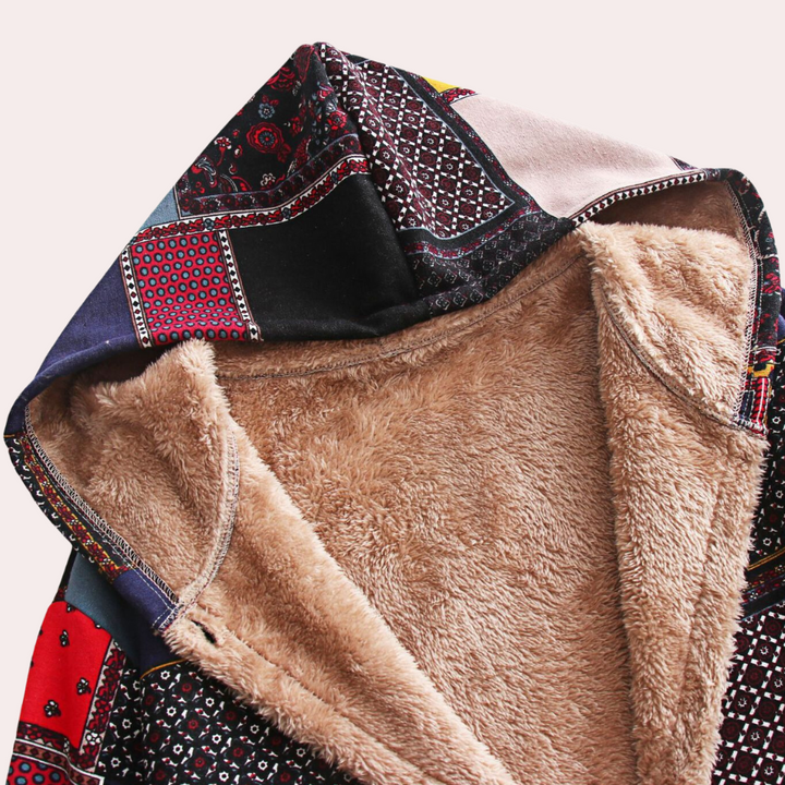 Janet Elegant Warm Coat with Artistic Inspiration