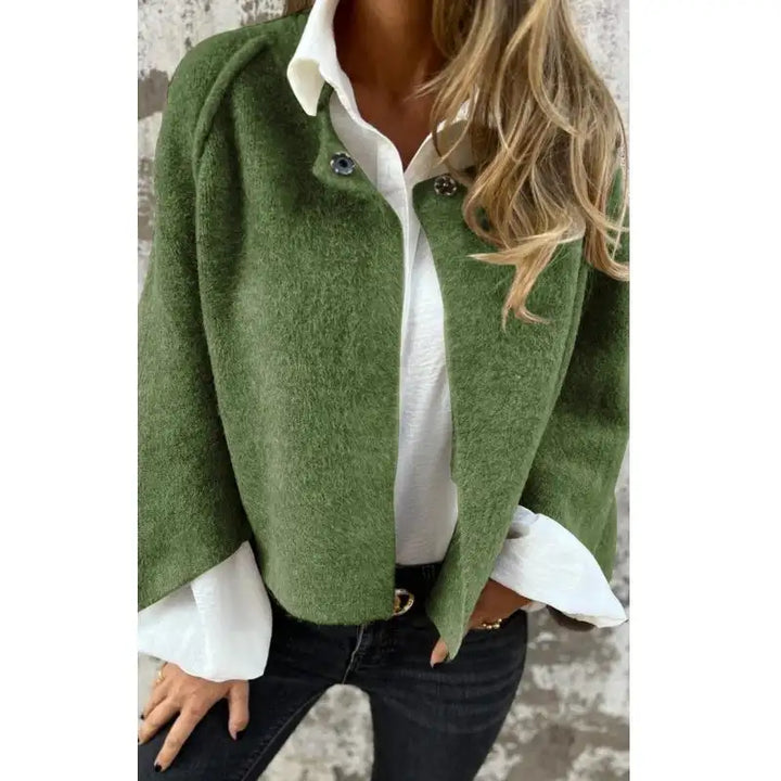 Amalia Long-Sleeve Wool Cardigan