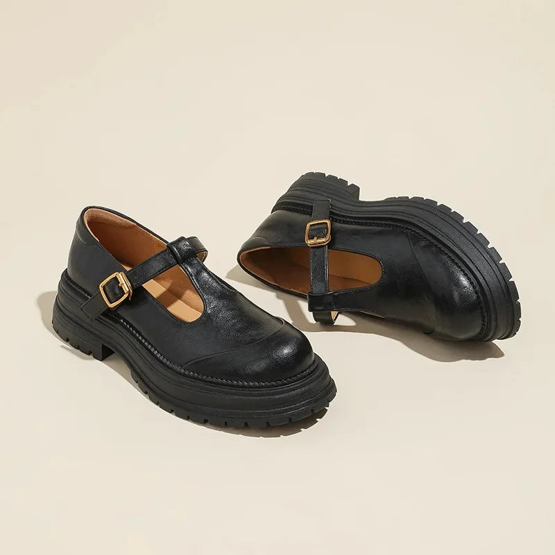 Heather Elegant Leather Mary Jane Shoes