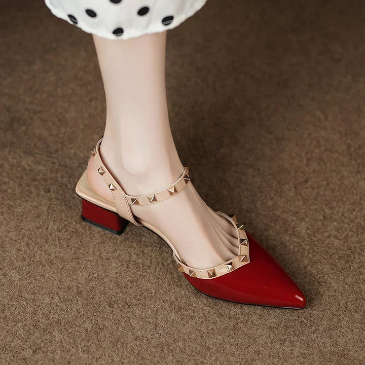 Viana Chic Studded Block Heel Slingback
