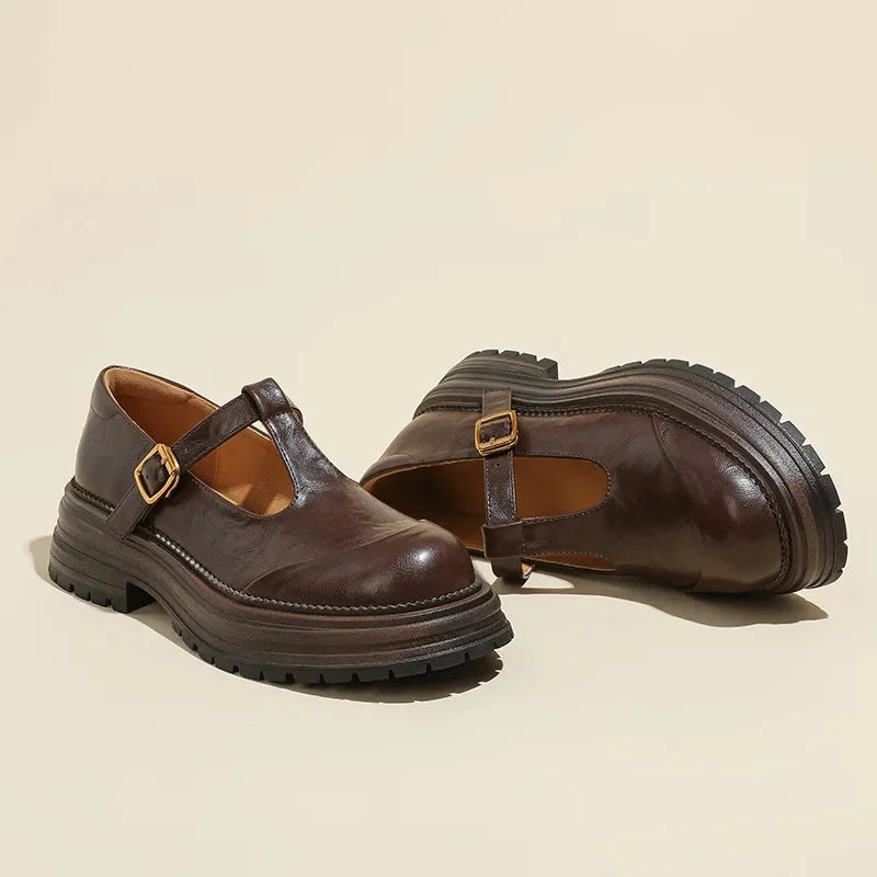 Heather Elegant Leather Mary Jane Shoes