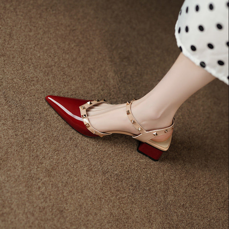 Viana Chic Studded Block Heel Slingback