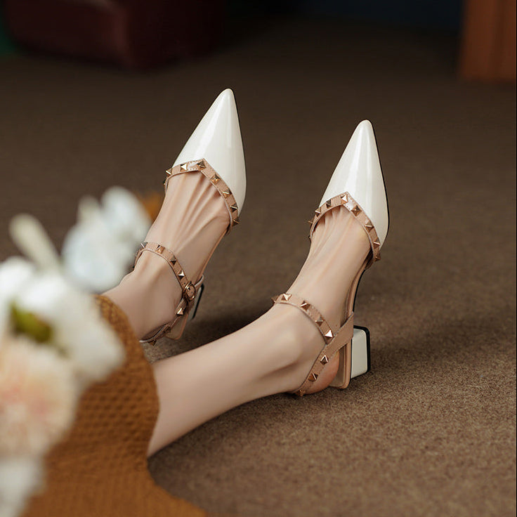 Viana Chic Studded Block Heel Slingback