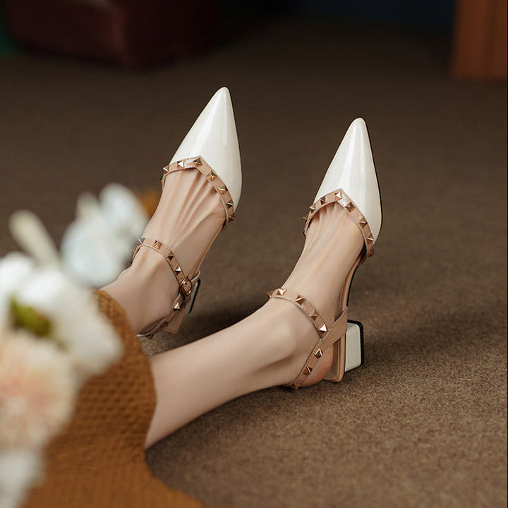 Viana Chic Studded Block Heel Slingback