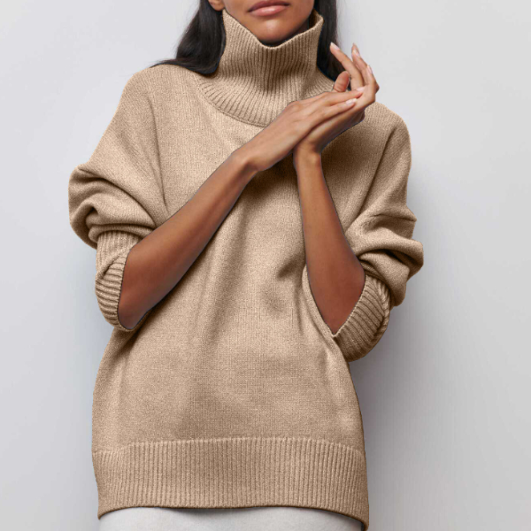 Tracey Oversized Turtleneck Knit Sweater