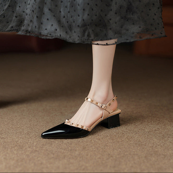 Viana Chic Studded Block Heel Slingback