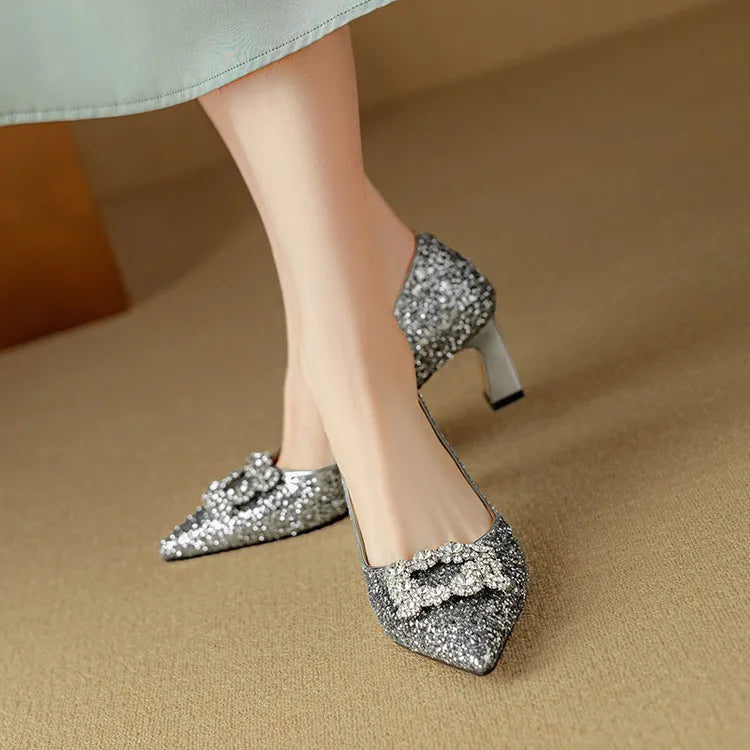 Gloria Sparkling Glitter Heels