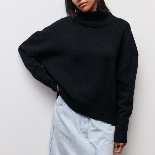 Tracey Oversized Turtleneck Knit Sweater