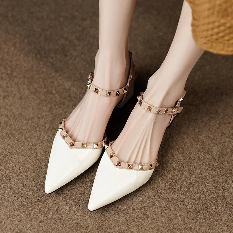 Viana Chic Studded Block Heel Slingback