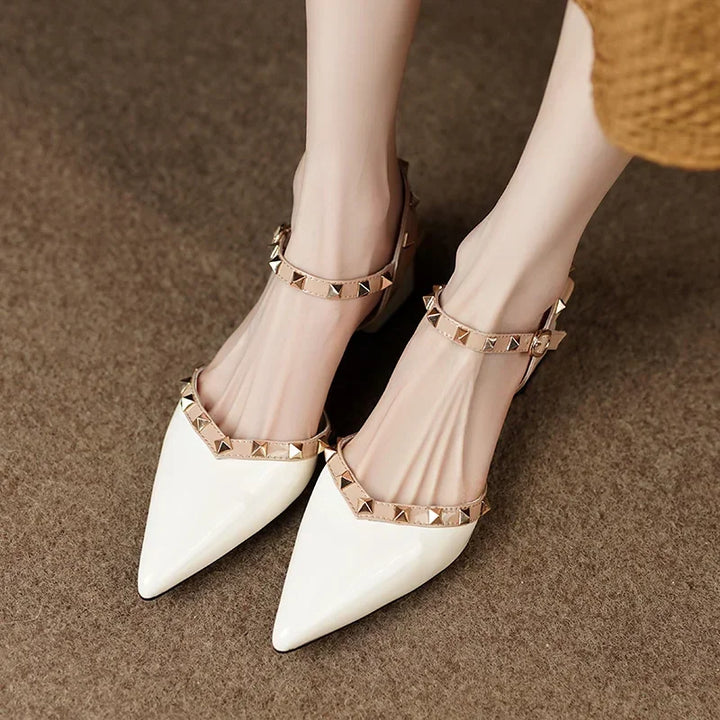 Viana Chic Studded Block Heel Slingback