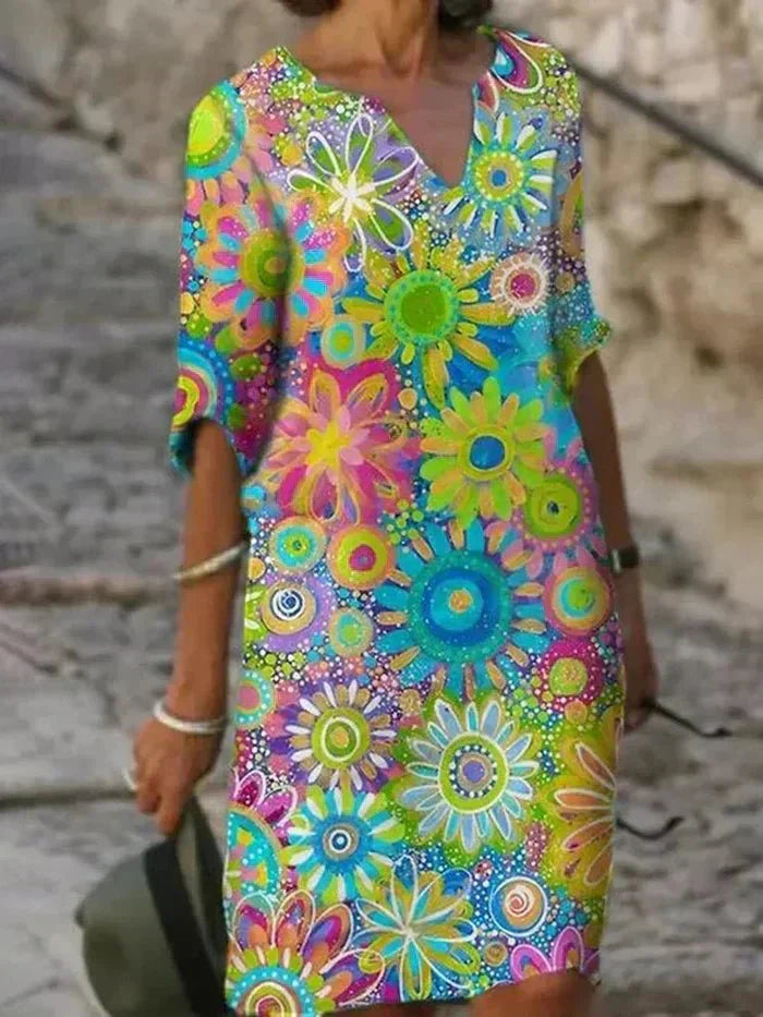 Nira Vibrant Floral Midi Dress