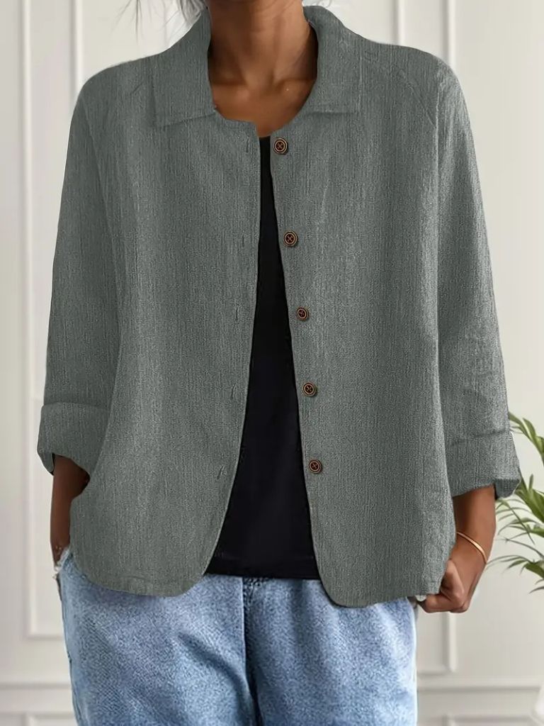 Hailey Relaxed Fit Button-Up Blazer