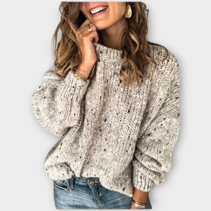 Sophie Speckled Knit Pullover Sweater