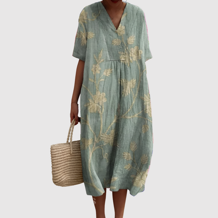 Iris Embroidered Vine Midi Dress by Iris