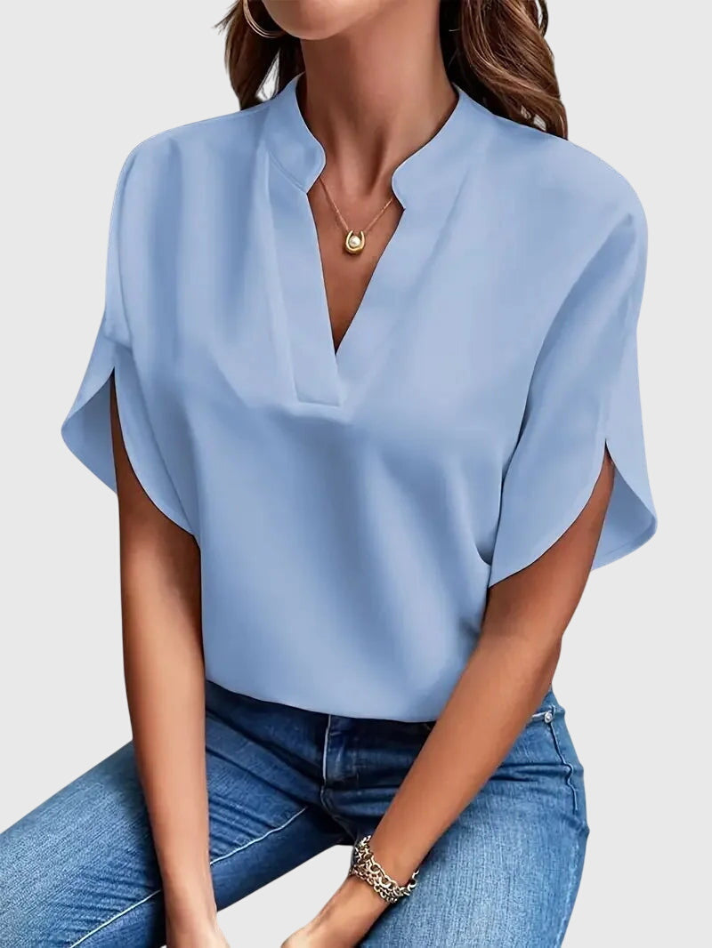 Beatrix Elegant Soft V-Neck Blouse