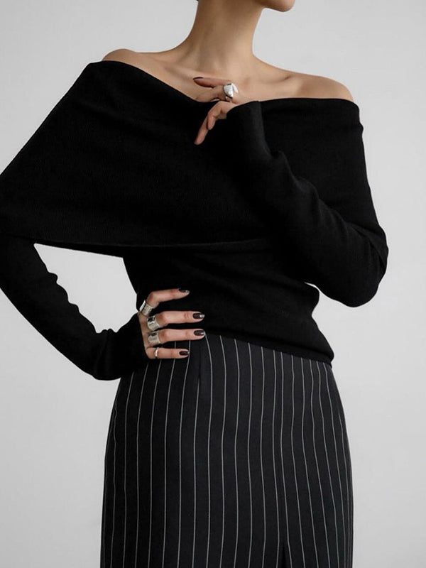Erica Elegant Off-Shoulder Sweater