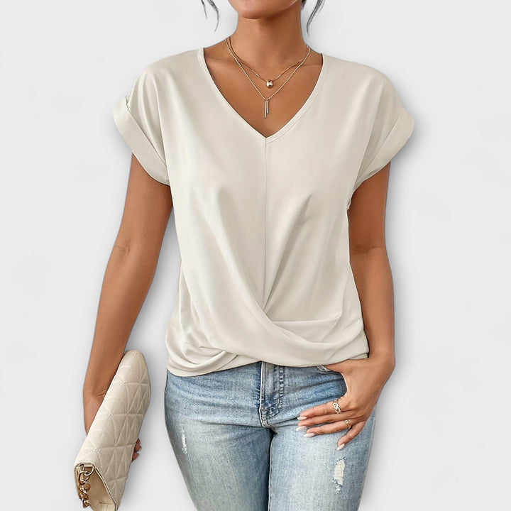 Hailey’s Chic Draped Blouse