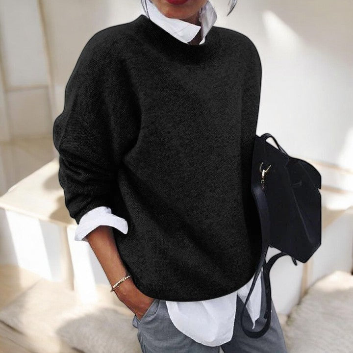 Serenity Classic Knit Sweater in Black