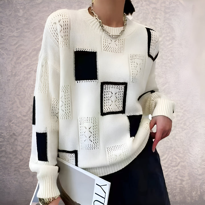 Samantha Monochrome Patchwork Sweater