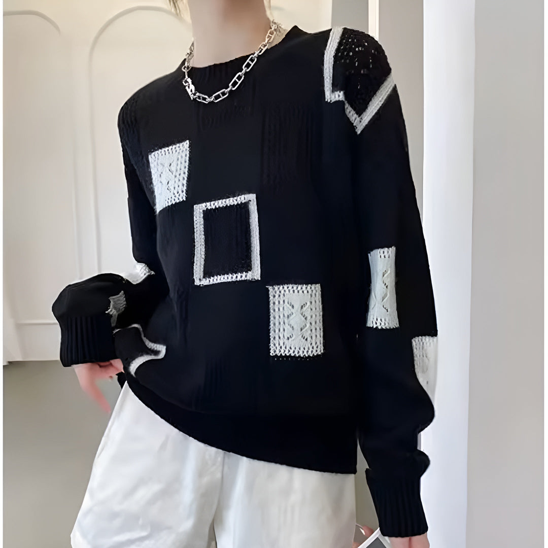Samantha Monochrome Patchwork Sweater