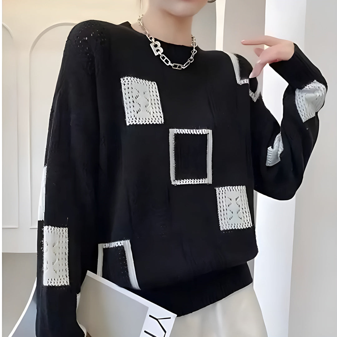 Samantha Monochrome Patchwork Sweater