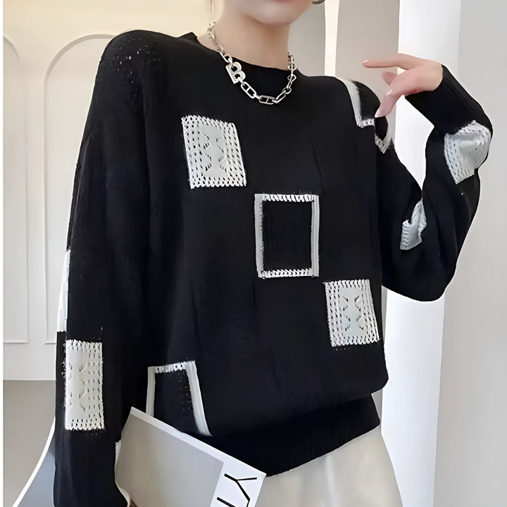 Samantha Monochrome Patchwork Sweater