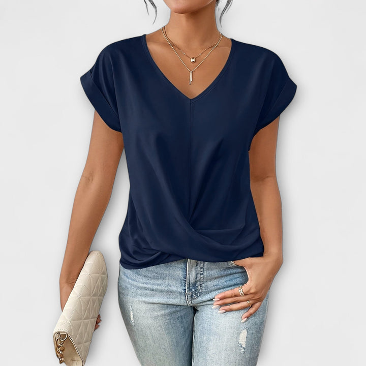 Hailey’s Chic Draped Blouse