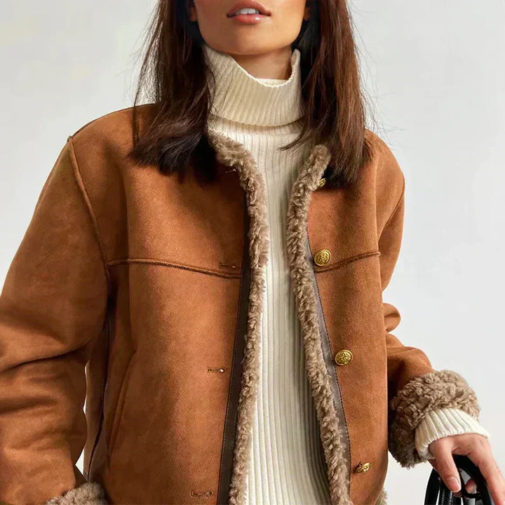 Rosalie Sheepskin Jacket with Button Detail