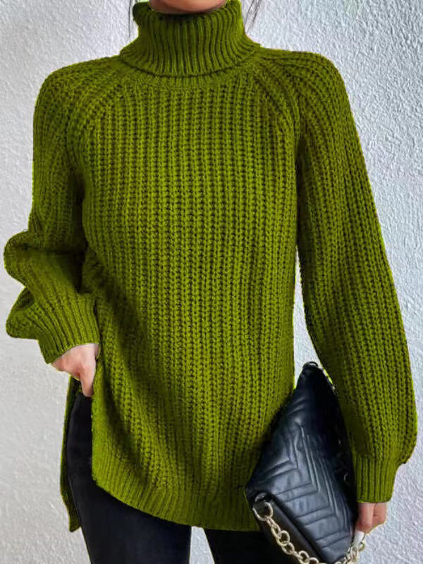 Ashlee Chunky Knit Turtleneck Pullover Sweater