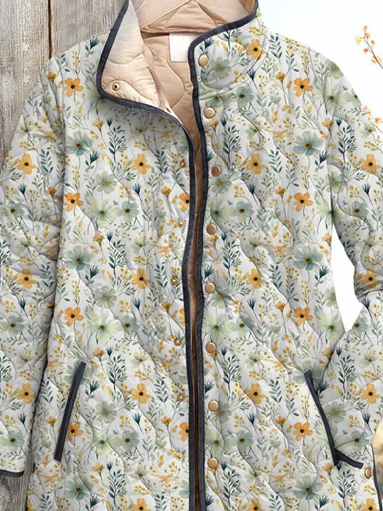 Charming Floral Quilted Jacket for Women
