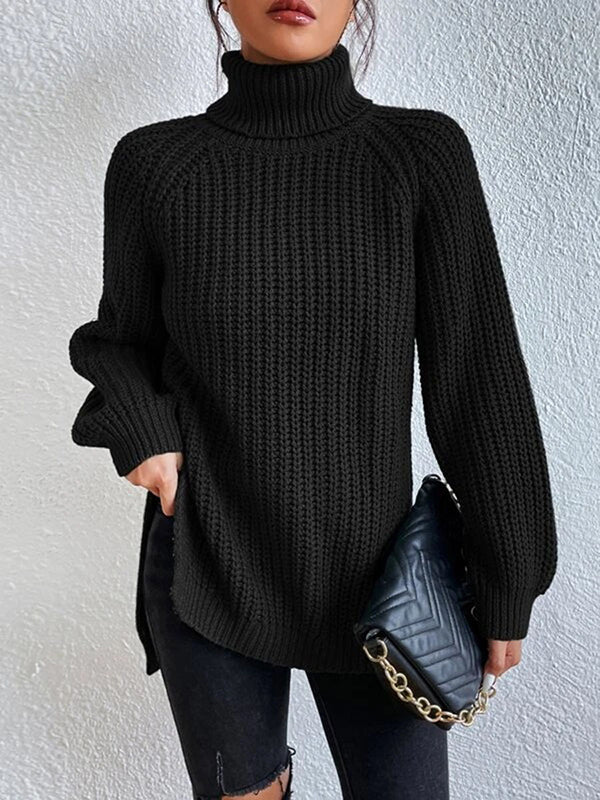 Ashlee Chunky Knit Turtleneck Pullover Sweater
