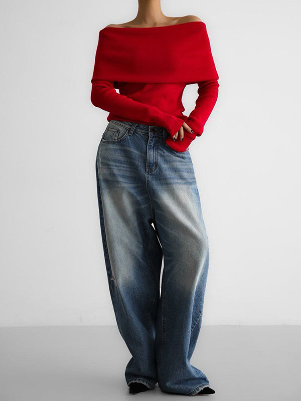 Erica Elegant Off-Shoulder Sweater