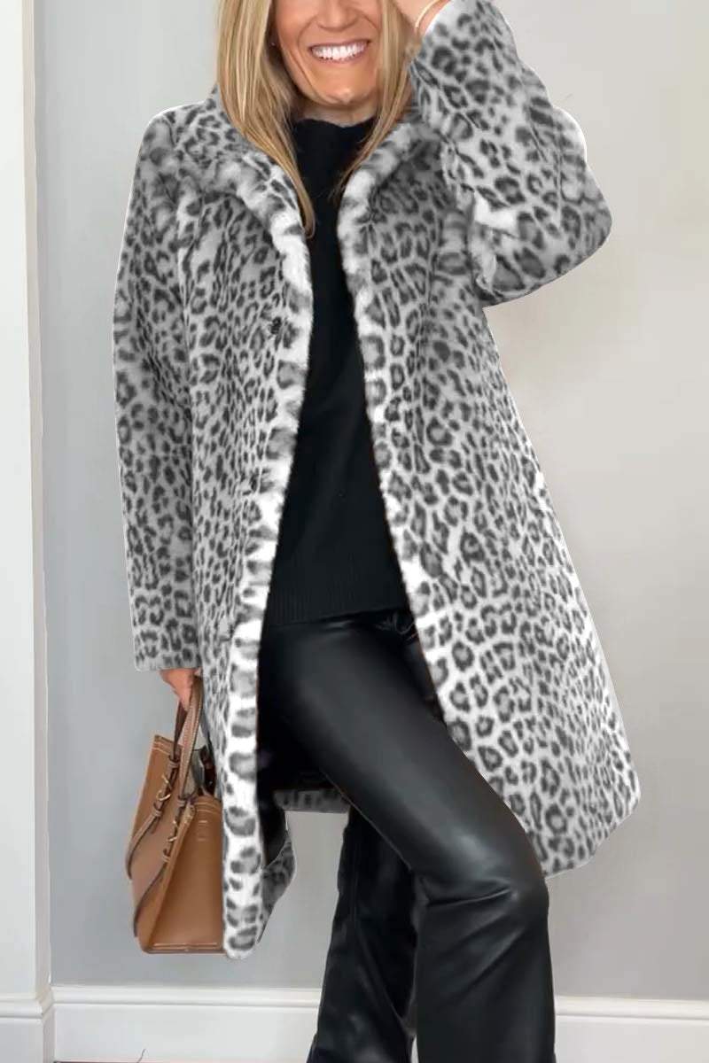 Lizzie Long Leopard Print Coat