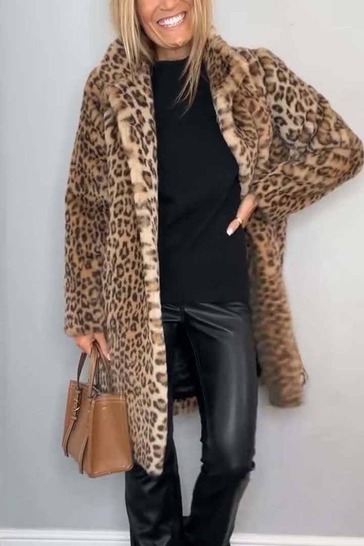 Lizzie Long Leopard Print Coat