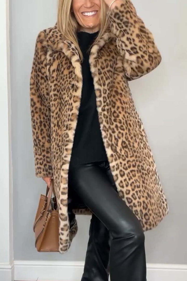Lizzie Long Leopard Print Coat