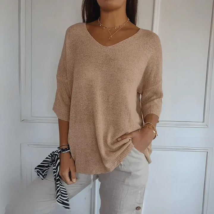 Maddie Relaxed-Fit V-Neck Sweater