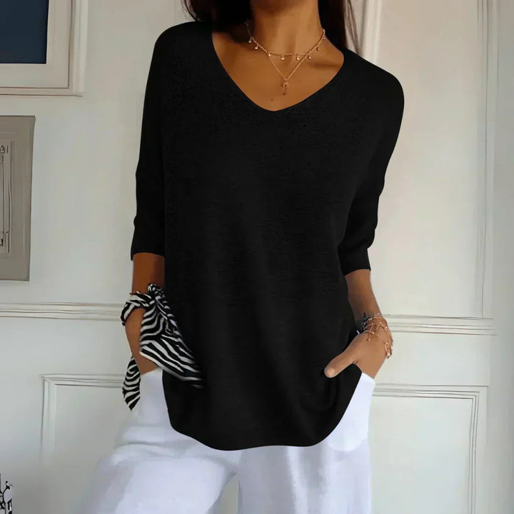 Maddie Relaxed-Fit V-Neck Sweater