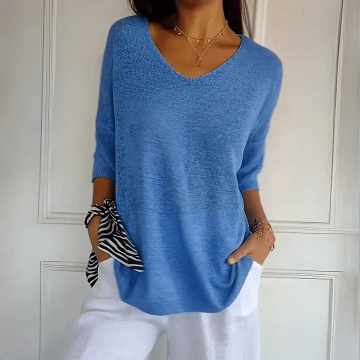 Maddie Relaxed-Fit V-Neck Sweater