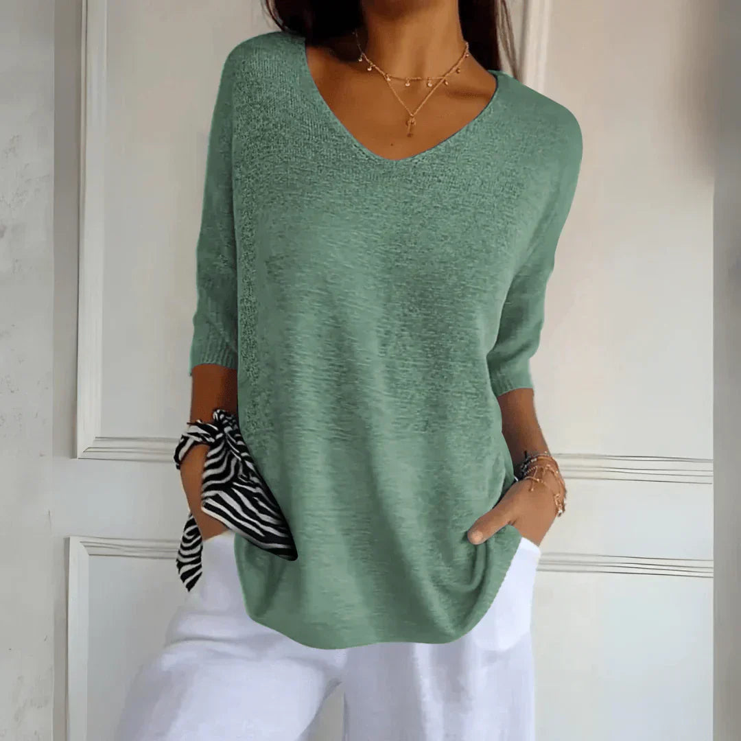 Maddie Relaxed-Fit V-Neck Sweater