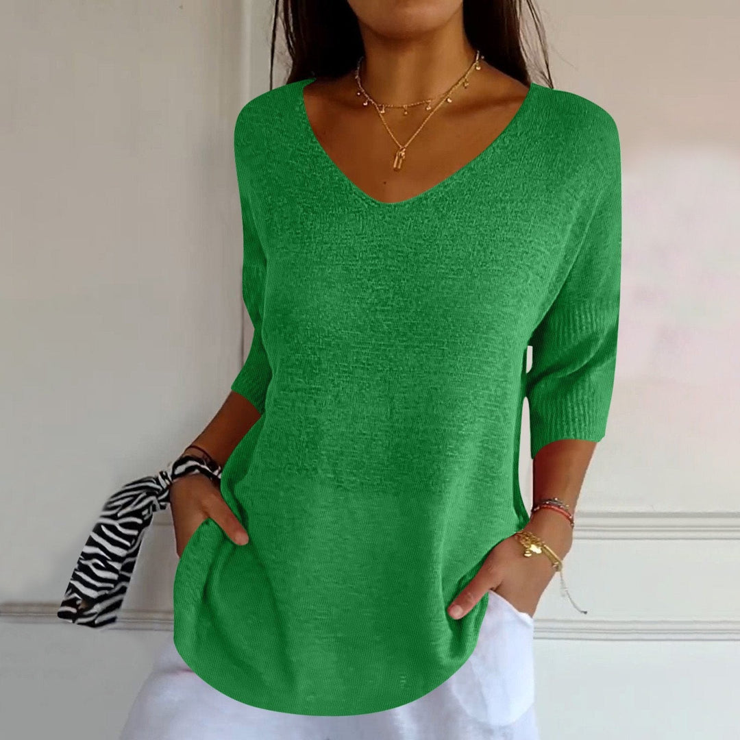 Maddie Relaxed-Fit V-Neck Sweater